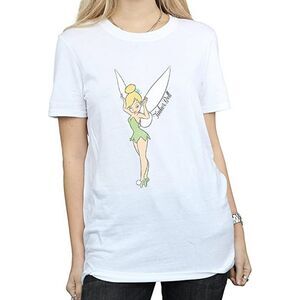 Tinkerbell Womens/Ladies Cotton Boyfriend T-Shirt / White